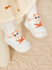 Cozy Pixies 中性孩子們時尚可愛卡通熊貓設計舒服的休閒運動鞋 - 白色 - 查看 2