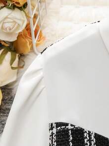 SHEIN Clasi Plus Plaid Print Ruffle Trim Peplum Blouse - Multicolor - View 5