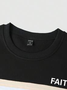 Manfinity Hypemode Nam Đồ họa Chữ cái Áo nỉ & Eo dây rút Quần thể thao - màu đen - Xem 3