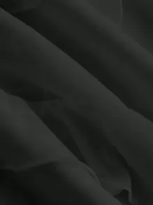 SHEIN MOD 黑色连衣裙派对女士连衣裙约会晚礼服纯色荷叶边不对称下摆吊带连衣裙