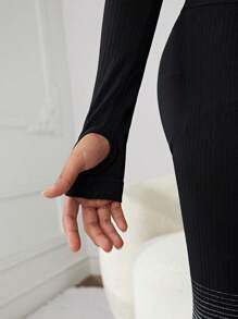 SHEIN Tween Girl Ombre Print Tummy Control Sports Tee & Leggings