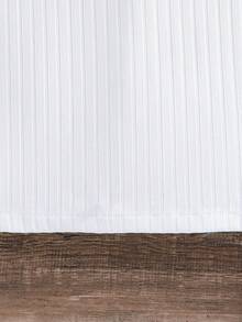 SHEIN Cô gái Tween Chi tiết Nút Đồ đan Ribbed Áo thun - trắng - Xem 3