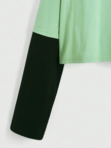 The Powerpuff Girls | ROMWE Plus Cartoon Graphic Drop Shoulder 2 in 1 Tee - Multicolor - View 3