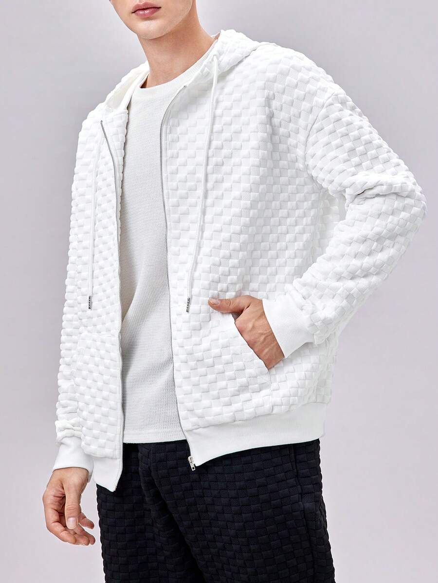 Manfinity RebelGame Nam Dây kéo Dây rút Hoodie - trắng - Xem 1