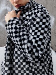 Manfinity Hypemode Lỏng lẻo phù hợp Nam Mô hình bàn cờ Thả vai Áo Teddy Jackets - Nhiều màu - Xem 6