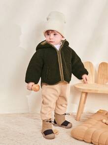 Cozy Pixies 男孩卡其色時尚設計舒服的和濃烈香調雪地靴 - 卡其色 - 查看 3