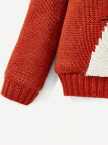 Cardigan Bayi Perempuan Zip Kartun - Rust Brown - View 5