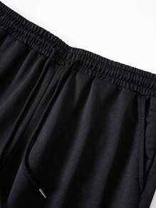 Manfinity Dauomo Nam Đồ họa hoạt hình gấu Eo dây rút Quần short - màu đen - Xem 5