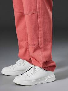 Manfinity LEGND Men Plus Slant Pocket Straight Leg Jeans - Hot Pink - View 8