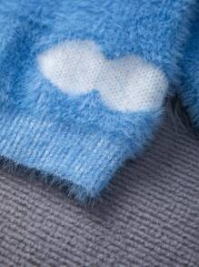 Baby Girl Colorblock Fluffy Sweater - Multicolor - View 4