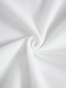 SHEIN EZwear Plus Size Wings Print Drawstring Thermal Lined Sweatshirt - White - View 3