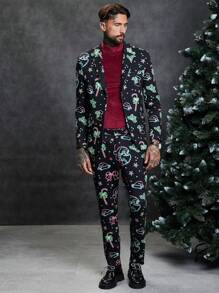 SHEIN Männer Hose & Blazer Weihnachtsmuster