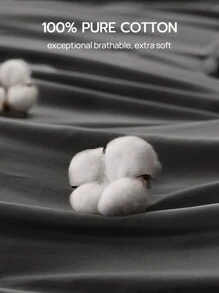 2/3pcs Soft & Gentle Duvet Cover Set, All-Season Comfort And Breathable,Duvet Cover*1 Pillowcase*1/2,Dark Grey - Dark Grey - View 5