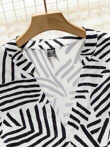 SHEIN LUNE 休閒全身印花加大襯衫 - 彩色 - 查看 3