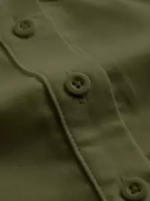 SHEIN MOD Women's Casual Button Front Puff Sleeve Shirt, Autumn