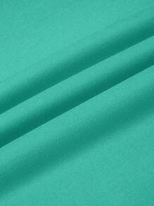 INAWLY Solid Round Neck Thermal Pullover,Long Sleeve Tops - Mint Green - View 6