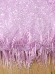 SHEIN 女大童毛茸邊洋裝 - 紫色 - 查看 5