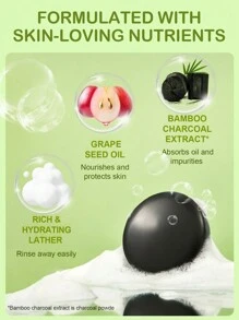 SlowSunday  Bamboo charcoal Facial cleansing soap - Black - View 3