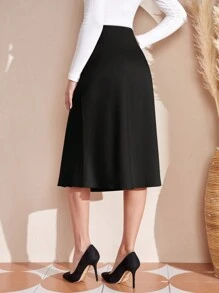 EMERY ROSE Fall Women ClothesFull Print High Waist A-Line Skirt, Casual & Holiday