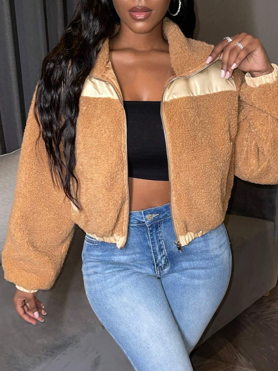 Zip Up Teddy Jacket