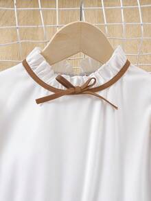 SHEIN Tween Girl City 女孩长袖立领衬衫连体裤 - 彩色 - 查看 5