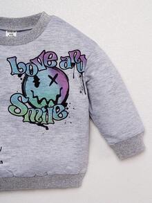 Baby Boy Cartoon Graphic Sweatshirt & Sweatpants - Light Grey - View 4