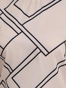 SHEIN Unity In Địa lý Tay áo loe Cổ giả Áo sơ mi - Màu be - Xem 7