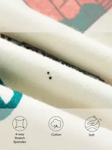 Cozy Pixies 嬰兒男童緊身卡通印花圓領上衣和褲子睡衣套裝 - 白色 - 查看 4