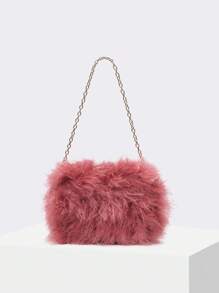 MOTF PREMIUM FEATHER CHAIN STRAP BAG - Baby Pink - View 2