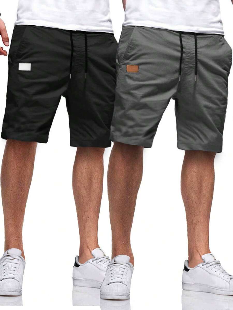 Manfinity Homme Men 2pcs Patched Detail Drawstring Oversize Shorts - Multicolor - View 1