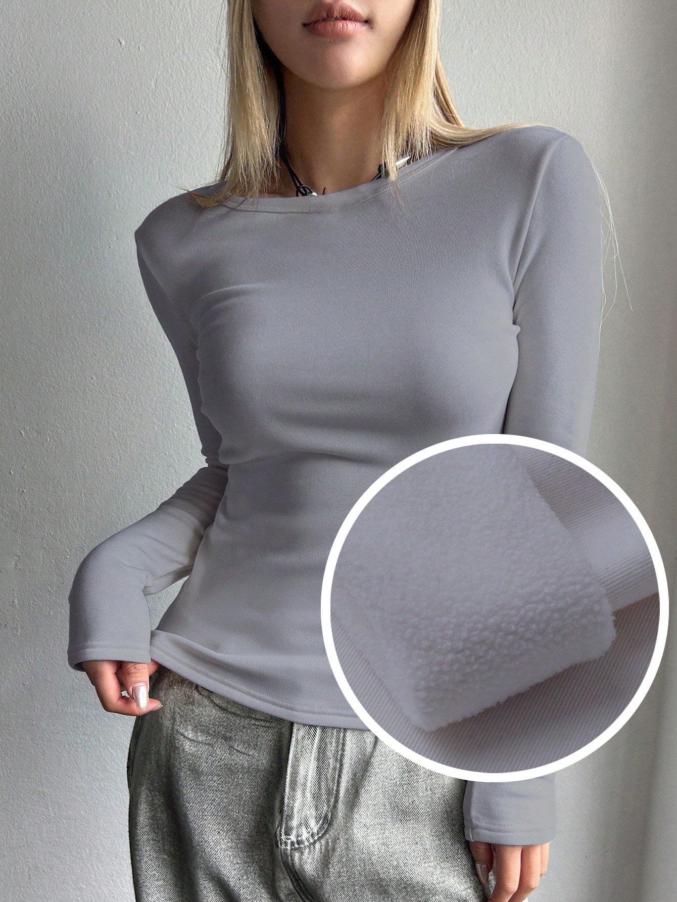 Boat neck thermal tee
