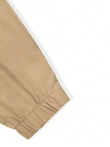 Manfinity Homme Pantalones con cintura con cordón y bolsillos en diagonal para hombres, para el otoño
