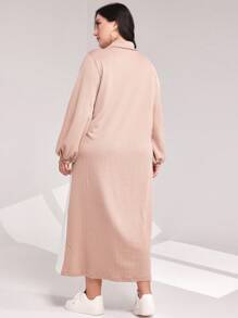 Mulvari Plus Lantern Sleeve Sweatshirt Dress - Multicolor - View 2