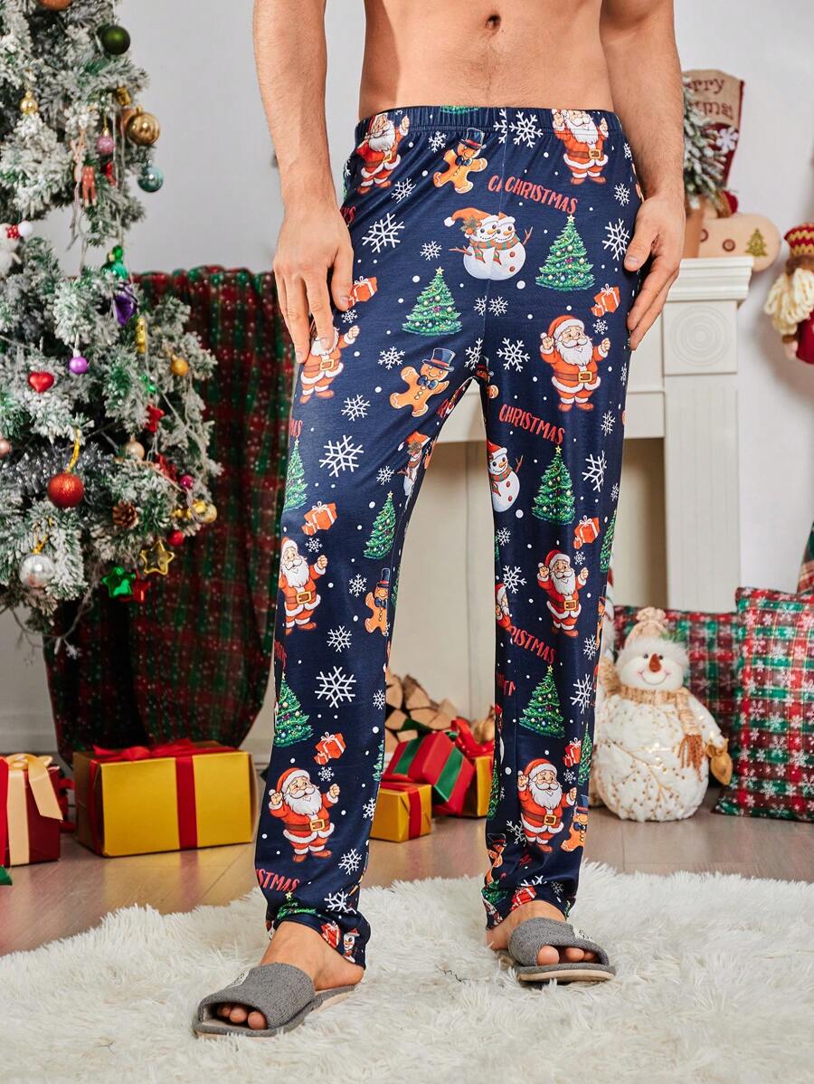 Men Christmas Print Sleep Pants - Multicolor - View 1