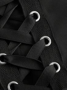 SHEIN MOD 素色繫帶百褶下擺百褶半身裙