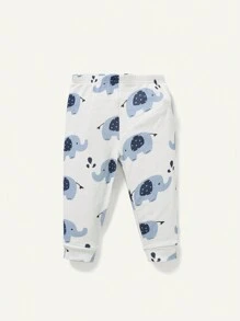 Cozy Pixies Set Pigiama Snug Fit Per Bambino Con Motivo Elefante Cartone Animato, Include Maglietta A Maniche Lunghe E Pantaloni