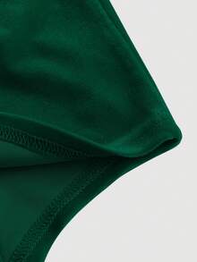 SHEIN MOD 肩上打結吊帶上衣 - 軍綠色 - 查看 4