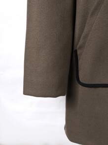 Manfinity Hypemode Men 1pc Contrast Binding Dual Pocket Drop Shoulder Oversize Hooded Overcoat - Dusty Purple - View 5