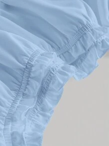 SHEIN MOD Off Shoulder Trumpet Sleeve Dress,Pastel Dresses For Women