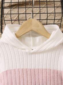 SHEIN Young Girl Color Block Hooded Dress - Multicolor - View 5