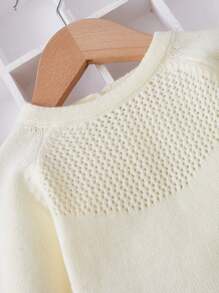 女嬰插肩袖套頭毛衣 - 米色 - 查看 6