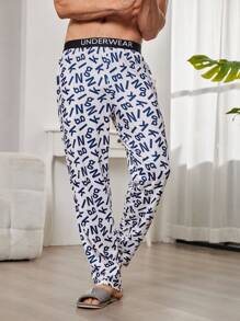 Nam In Toàn bộ Quần ngủ - Màu xanh lam - Xem 6