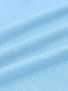 SHEIN ICON 蕾絲拼接褶邊吊帶上衣 - 淺藍色 - 查看 3