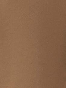 Chiquease Cổ áo thác nước Mở Mặt trước Áo khoác - Lạc đà - Xem 7