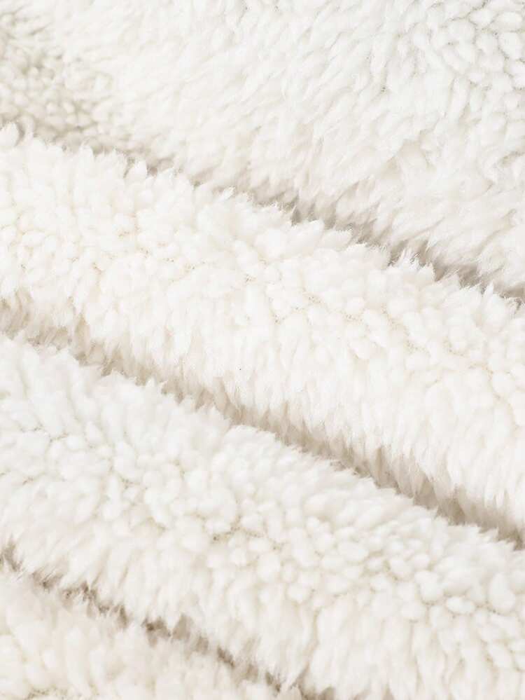 Tween Girl Letter Graphic Striped Trim Drop Shoulder Thermal Lined Varsity Jacket