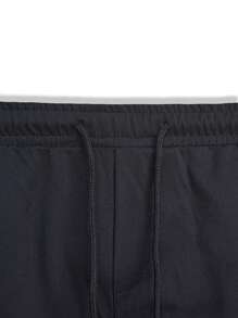 Manfinity Homme Men Drawstring Waist Slant Pocket Pants, For Fall - Black - View 4