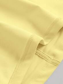 SHEIN MOD Tie Back Ruched Bust Tank Top - Yellow - View 4