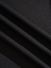 Hombres talla grande Camiseta con estampado de slogan - Negro - Ver 3