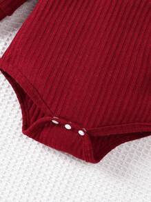 SHEIN Baby Boy Button Front Bodysuit & Sweatpants - Multicolor - View 3