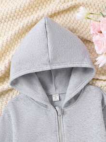 Teen Girl Zip Up Sweatshirt - Grey - View 5